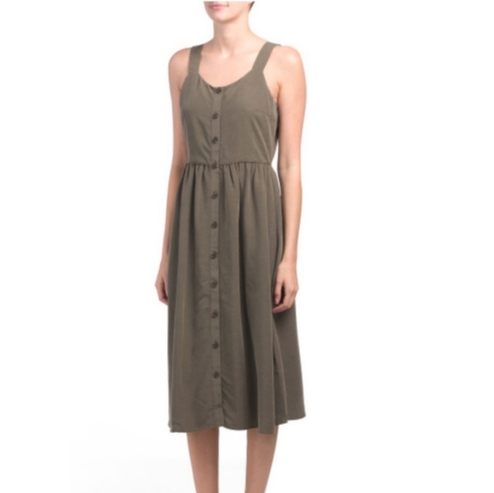 NICOLE MILLER Button Front Midi Dress